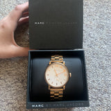 Marc Jacobs Baker White Dial Rose Gold Steel Strap Watch for Women - MBM3244 Authentic Buy Shop Now