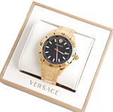 Versace Hellenyium Quartz Black Dial Gold Steel Strap Watch For Men - VE3A00820 Authentic Buy Shop Now