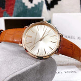 Michael Kors Jaryn Quartz Gold Dial Brown Leather Strap Watch For Women - MK2496 Authentic Buy Shop Now