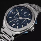 Maserati Triconic Quartz Blue Dial Silver Steel Strap Watch For Men - R8873639001 Authentic Buy Shop Now