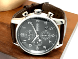 Hugo Boss Navigator Grey Dial Brown Leather Strap Watch for Men - 1513494 Authentic Buy Shop Now