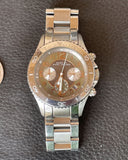 Marc Jacobs Rock Chronograph Mother of Pearl Grey Dial Silver Steel Strap Watch for Women - MBM3250 Authentic Buy Shop Now