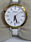Fossil Classic Minute White Dial White Leather Strap Watch for Women - BQ3328 Authentic Buy Shop Now