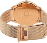 Calvin Klein Minimal Black Dial Rose Gold Mesh Bracelet Watch for Men - K3M2162Y Authentic Buy Shop Now
