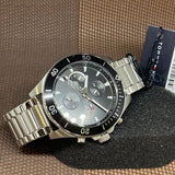 Tommy Hilfiger Larson Multifunction Black Dial Silver Steel Strap Watch For Men - 1791916 Authentic Buy Shop Now