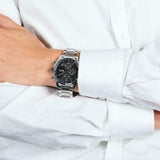 Hugo Boss Grand Prix Black Dial Silver Steel Strap Watch for Men - 1513477 Authentic Buy Shop Now