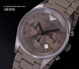 Emporio Armani Sportivo Chronograph Brown Dial Brown Steel Strap Watch For Men - AR5950 Authentic Buy Shop Now