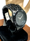 Bulova Crystal Collection Phantom Black Dial Black Steel Strap Watch for Men - 98A240 Authentic Buy Shop Now