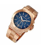 Michael Kors Bel Aire Blue Dial Rose Gold Steel Strap Watch for Women - MK5410 Authentic Buy Shop Now