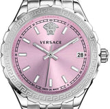 Versace Hellenyium Pink Dial Silver Steel Strap Watch for Women - V12010015 Authentic Buy Shop Now
