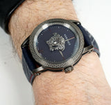 Versace Palazzo Empire Blue Dial Blue Leather Strap Watch for Men - VERD00118 Authentic Buy Shop Now