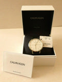 Calvin Klein Even Silver Dial Black Leather Strap Watch for Men - K7B211CY Authentic Buy Shop Now