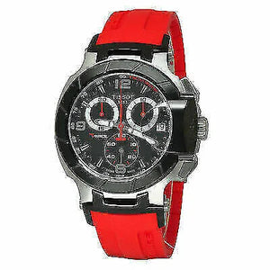 Tissot T Race Chronograph Black Dial Red Rubber Strap Watch for Men - T048.417.27.057.01 Authentic Buy Shop Now