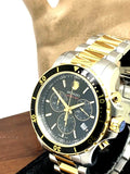 Movado Series 800 Chronograph Black Dial Two Tone Steel Strap Watch For Men - 2600146 Authentic Buy Shop Now