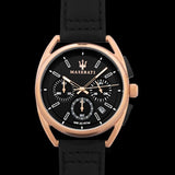 Maserati Trimarano Chronograph Black Dial Leather Strap Watch For Men - R8871632002 Authentic Buy Shop Now
