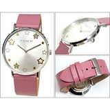 Coach Perry Mother of Pearl White Dial Pink Leather Strap Watch for Women - 14503243 Authentic Buy Shop Now