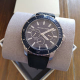 Michael Kors Cunningham Multifunction Blue Dial Black Rubber Strap Watch For Men - MK7160 Authentic Buy Shop Now