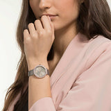 Swarovski Crystal Frost Silver Dial White Leather Strap Watch for Women - 5484070 Authentic Buy Shop Now