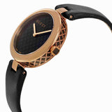 Gucci Diamantissima Quartz Black Dial Black Leather Strap Watch for Women - YA141401 Authentic Buy Shop Now