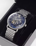 Emporio Armani Aviator Multifunction Blue Dial Silver Mesh Bracelet Watch For Men - AR60024 Authentic Buy Shop Now