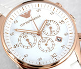 Emporio Armani Sportivo White Dial White Rubber Strap Watch For Men - AR5919 Authentic Buy Shop Now