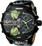 Diesel Big Daddy Chronograph Black Dial Black Leather Strap Watch For Men - DZ7311 Authentic Buy Shop Now