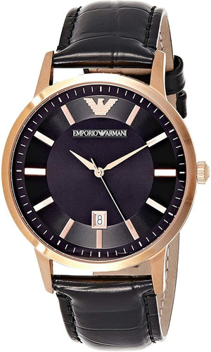 Emporio Armani Classic Black Dial Black Leather Strap Watch For Women - AR9022 Authentic Buy Shop Now