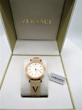 Versace V-Twist White Dial White Leather Strap Watch for Women - VELS00419 Authentic Buy Shop Now