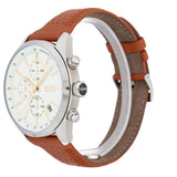 Hugo Boss Grand Prix White Dial Brown Leather Strap Watch for Men - 1513475 Authentic Buy Shop Now