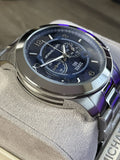 Michael Kors Stop Hunger Chronograph Blue Dial Silver Steel Strap Watch for Men - MK8314 Authentic Buy Shop Now