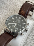 Hugo Boss Aeroliner Chronograph Quartz Grey Dial Brown Leather Strap Watch For Men - HB1512570 Authentic Buy Shop Now