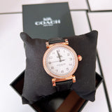 Coach Madison White Dial Black Leather Strap Watch for Women - 14503396 Authentic Buy Shop Now