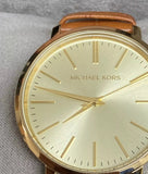 Michael Kors Jaryn Quartz Gold Dial Brown Leather Strap Watch For Women - MK2496 Authentic Buy Shop Now