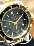 Movado Series 800 Chronograph Black Dial Two Tone Steel Strap Watch For Men - 2600146 Authentic Buy Shop Now