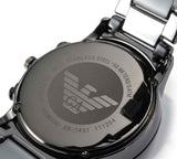 Emporio Armani Ceramica Chronograph Black Dial Black Steel Strap Watch For Men - AR1451 Authentic Buy Shop Now