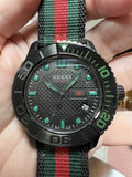 Gucci G Timeless Sport Black Dial Two Tone NATO Strap Watch For Men - YA126229 Authentic Buy Shop Now