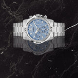 Guess Commander Chronograph Blue Dial Silver Steel Strap Watch for Men - GW0056G2 Authentic Buy Shop Now
