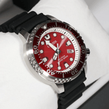 Citizen Eco Drive Promaster Marine Red Dial Black Rubber Strap Watch For Men - BN0159-15X Authentic Buy Shop Now