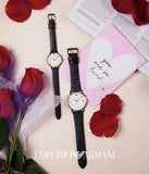 Emporio Armani Kappa Quartz White Dial Black Leather Strap Watch For Men - AR80015 Authentic Buy Shop Now