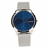 Calvin Klein Minimal Blue Dial Silver Mesh Bracelet Watch for Men - K3M2112N Authentic Buy Shop Now
