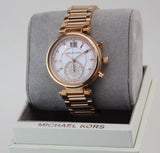 Michael Kors Sawyer Mother of Pearl White Dial Rose Gold Steel Strap Watch for Women - MK6282 Authentic Buy Shop Now