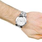 Burberry The City White Dial Silver Steel Strap Watch for Men - BU9750 Authentic Buy Shop Now