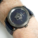 Versace Palazzo Empire Blue Dial Blue Leather Strap Watch for Men - VERD00118 Authentic Buy Shop Now
