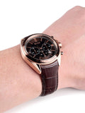 Hugo Boss Driver Sport Chronograph Brown Dial Brown Leather Strap Watch for Men - 1513093 Authentic Buy Shop Now