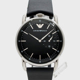 Emporio Armani Aviator Quartz Black Dial Black Leather Strap Watch For Men - AR11336 Authentic Buy Shop Now