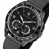 Maserati Traguardo Chronograph Black Dial Black Mesh Bracelet Watch For Men - R8873612031 Authentic Buy Shop Now