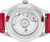 Gucci G Timeless Automatic Silver Dial Red Leather Strap Watch For Men - YA126346 Authentic Buy Shop Now