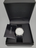 Movado Museum Quartz Silver Dial Black Leather Strap Watch For Men - 2100001 Authentic Buy Shop Now