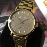 Marc Jacobs Baker Grey Dial Gold Steel Strap Watch for Women - MBM3281 Authentic Buy Shop Now