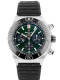 Breitling Super Chronomat B01 44 Green Dial Black Rubber Strap Watch for Men - AB0136251L1S1 Authentic Buy Shop Now